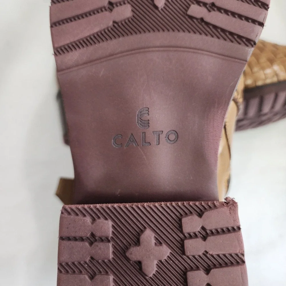 Calto K30524 Men 11 Boot Brown Leather Invisible Height Increasing Elevator Boot